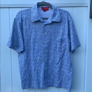 Emanuel Ungaro Mens Blue Paisley Button down tee